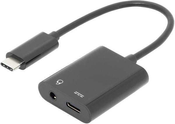 Digitus audio kabelový adaptér [1x USB-C® zástrčka - 2x USB-C® zásuvka, jack zásuvka 3,5 mm] AK-300400-002-S 20.00 cm stíněný, dvoužilový stíněný