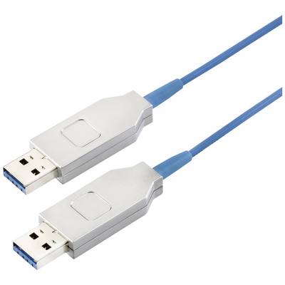 Dva modré USB kabely s obdélníkovými stříbrnými konektory, které jsou navrženy pro rychlý přenos dat.