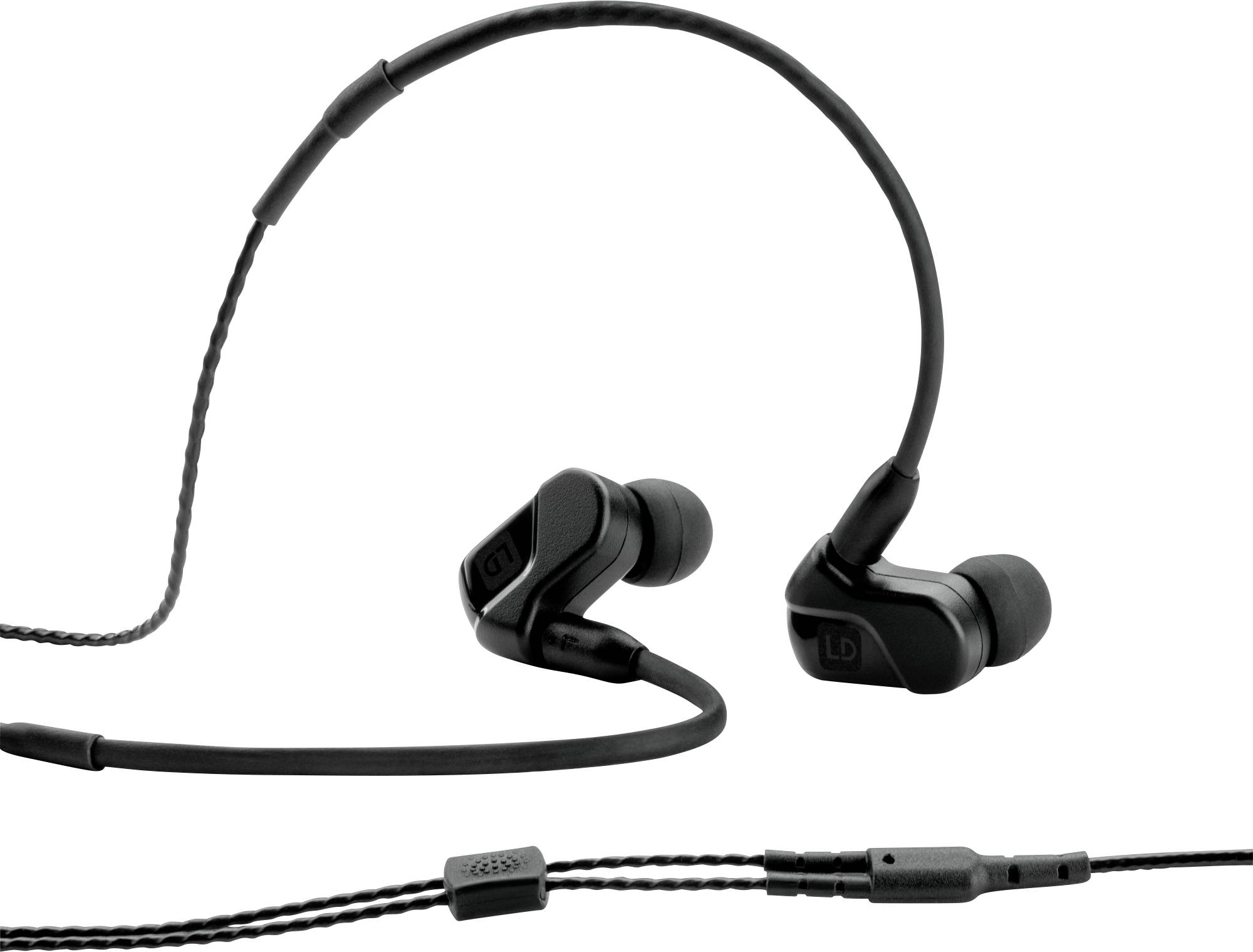 Černá sluchátka do uší s kabelovým připojením. Vhodná pro poslechovou hudbu a telefonování. Ergonomický design pro maximální pohodlí.