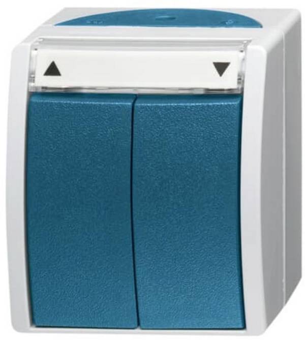 Busch-Jaeger 2CKA001442A0469  spínání ve vlhkých místnostech kompletní sada spínač žaluzií / tlačítko pro žaluzie Ocean na omítku vícebarevná 1 ks