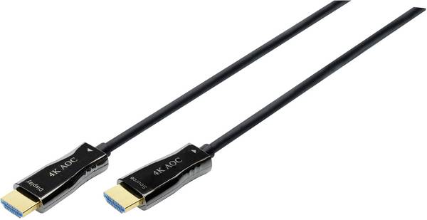 Digitus HDMI / optické vlákno kabel Zástrčka HDMI-A, Zástrčka HDMI-A 10.00 m černá AK-330125-100-S 4K UHD HDMI kabel
