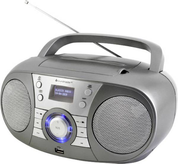 soundmaster SCD1800TI SCD1800TI rádio s CD, DAB+, FM, AUX, Bluetooth, CD, USB, šedá
