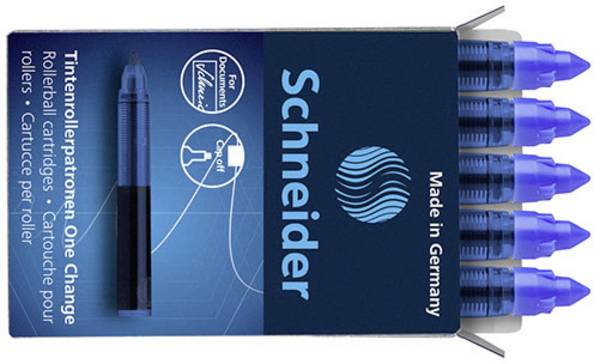 Schneider Schreibgeräte doplňovací patrona pro inkoustové kuličkové pero One Change 0.6 mm modrá 185403 5 ks