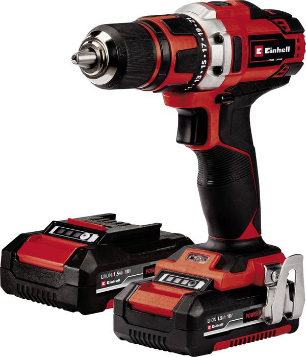 Einhell Power X-Change TE-CD 18/40-1 Li (2x1,5 Ah) aku vrtací šroubovák, 18 V, 1.5 Ah Li-Ion vč. nabíječky, vč. 2x aku, 4513939