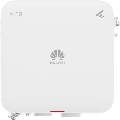 Bílý Huawei Wi-Fi 6 router s logem uprostřed. Vlevo nahoře symbol Wi-Fi 6. Vhodný pro rychlý a stabilní internet.