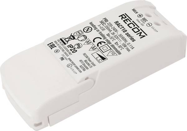 RECOM  LED driver   18 W 700 mA 13 - 26 V/DC  1 ks