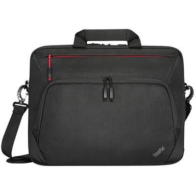 Černá brašna na notebook s zip uzávěry a odnímatelným ramenním popruhem, vhodná pro přepravu notebooku nebo tabletu.