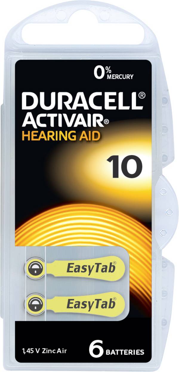 Duracell Baterie do naslouchátek  ZA 10 1.45 V 6 ks 90 mAh zinko-vzduchová Activair 10