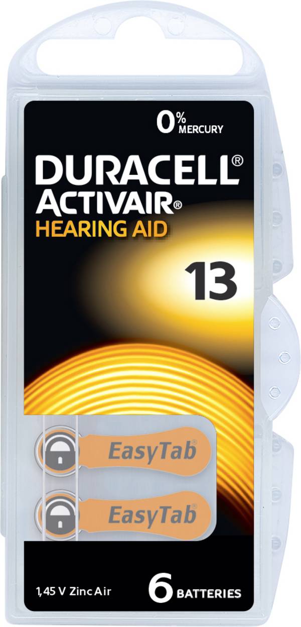 Duracell Baterie do naslouchátek  ZA 13 1.45 V 6 ks 290 mAh zinko-vzduchová Activair 13