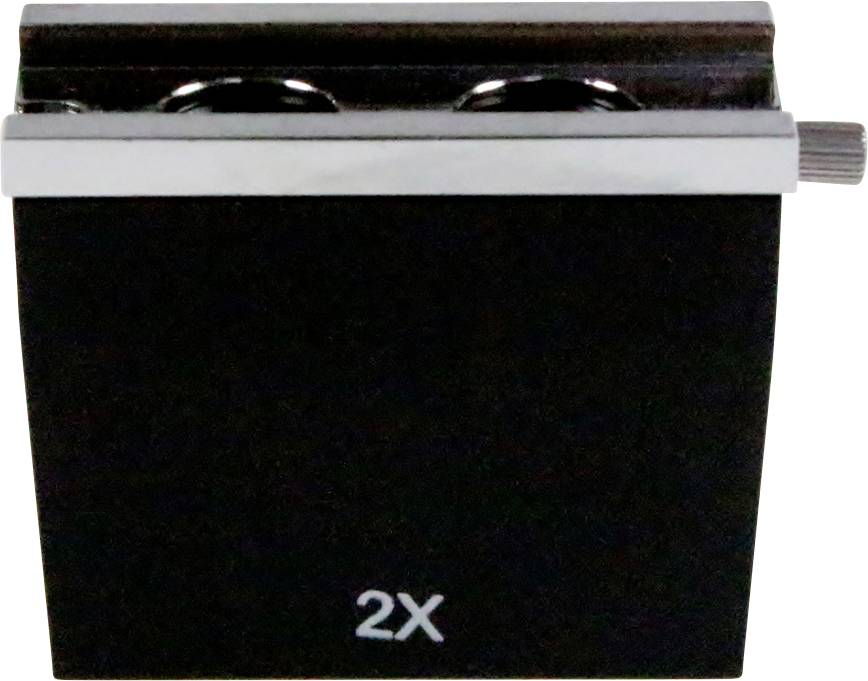 Černý dvojitý ořezávač tužek s nápisem '2X'.