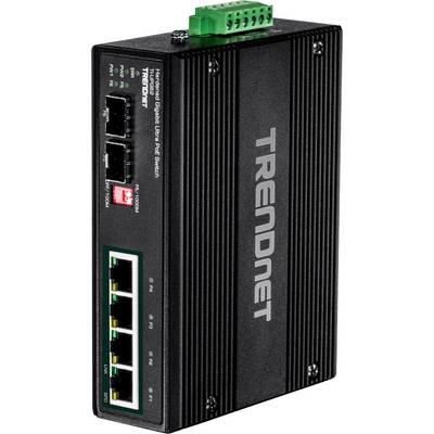 Průmyslový gigabitový ethernetový switch s robustním pouzdrem a několika síťovými porty pro připojení zařízení v náročných prostředích.