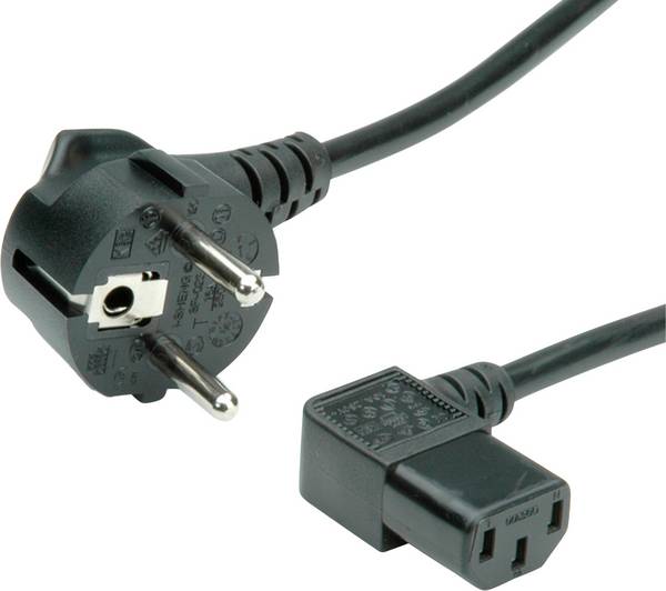 Value 19.99.1118 napájecí kabel  černá 1.80 m Zásuvka úhlová, otočená o 90°