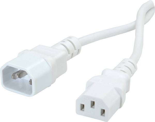 Value 19.99.1516 napájecí kabel  bílá 1.80 m PVC plášť
