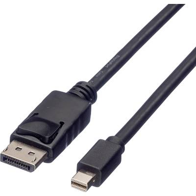 DisplayPort na Mini DisplayPort kabel, černé provedení se standardními konektory. Vhodný pro přenos videa a audia.