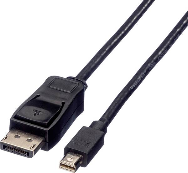 Value DisplayPort kabel Konektor DisplayPort, Mini DisplayPort konektory 2.00 m černá 11.99.5635 stíněný Kabel DisplayPort