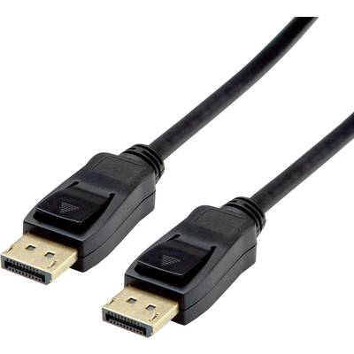 Dva černé DisplayPort kabely se zástrčkami pro video a audio připojení.