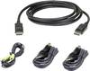 ATEN KVM kabel [1x zástrčka DisplayPort, USB 2.0 zástrčka A, jack zástrčka 3,5 mm - 1x USB 2.0 zásuvka B, jack zástrčka 3,5 mm, zástrčka DisplayPort] 3.00 m černá
