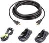 ATEN KVM kabel [1x HDMI zástrčka, USB 2.0 zástrčka A, jack zástrčka 3,5 mm - 1x HDMI zástrčka, jack zástrčka 3,5 mm, USB 2.0 zásuvka B] 3.00 m černá