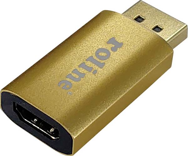 Roline 12.03.3158 HDMI adaptér [1x zástrčka DisplayPort - 1x HDMI zásuvka] zlatá (metalíza) pozlacené kontakty 0 mm