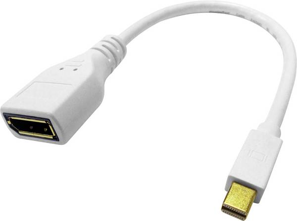 Roline 12.03.3163 DisplayPort adaptér [1x mini DisplayPort zástrčka - 1x zásuvka DisplayPort] bílá pozlacené kontakty 0.15 m