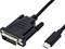 Kabel s DVI konektorem na levé straně a USB-C konektorem na straně pravé, vhodné pro digitální video připojení.