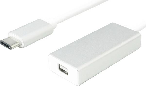 Value USB-C® / Mini-DisplayPort kabelový adaptér USB-C ® zástrčka, Zásuvka Mini DisplayPort 0.10 m stříbrná (metalíza) 12.99.3225 4K UHD Kabel pro displeje USB-C®