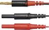 Schützinger adaptérový kabel zástrčka 4 mm zástrčka 4 mm 10.00 cm černá/červená 1 ks