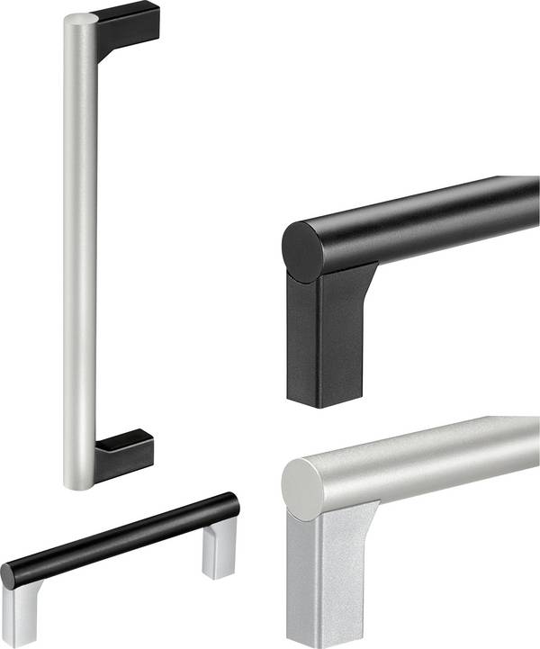 Rohde UR-12.055.B01 univerzální rukojeť  černá, stříbrná (d x š x v) 67 x 12 x 37 mm 3 ks