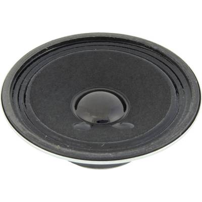 Reproduktor s černým kuželem v detailním záběru, zobrazující membránu a protiprašný kryt. Vhodný pro audio aplikace.