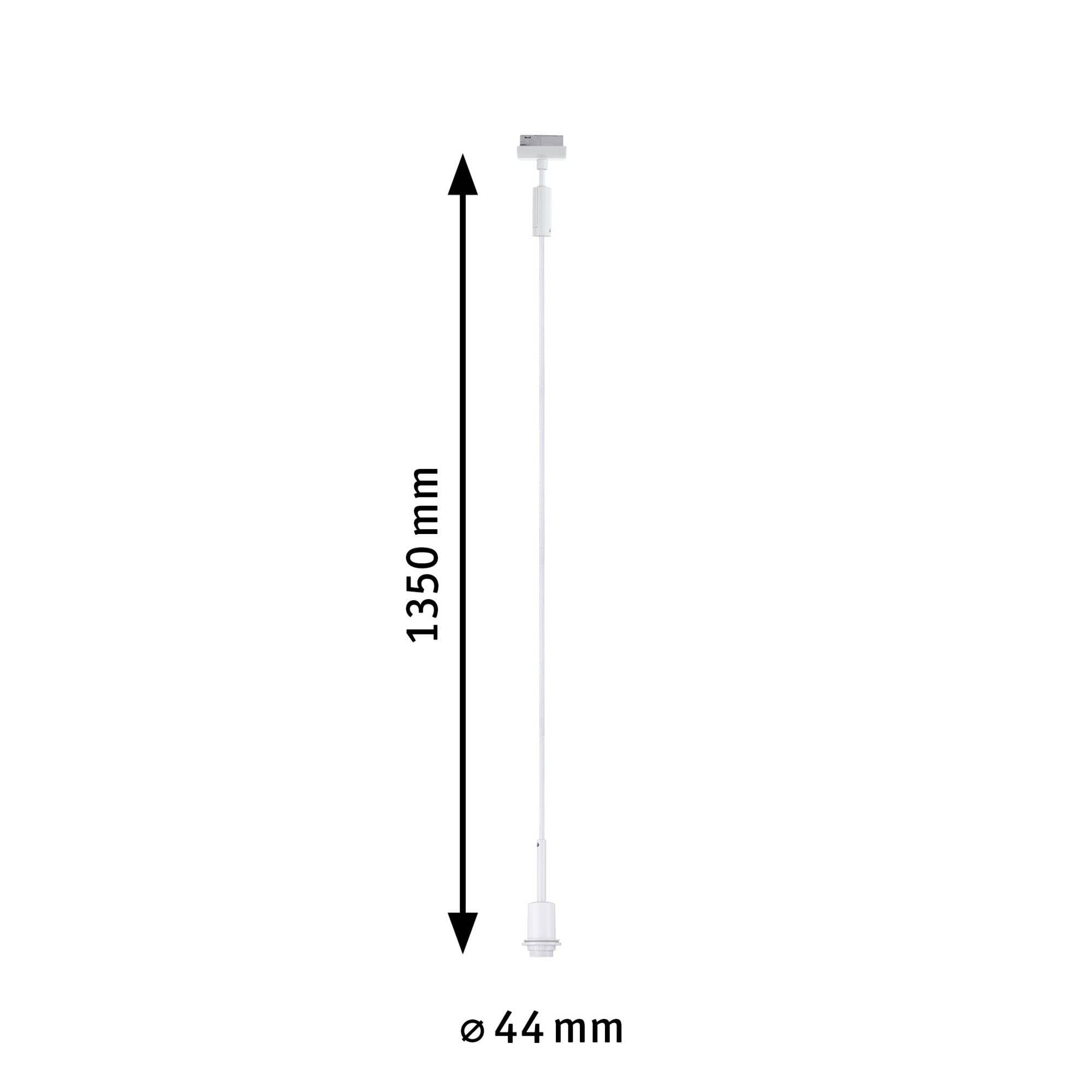 Dlouhý bílý kabel o délce 1350 mm a průměru 44 mm; zobrazen vertikálně s rozměrovými údaji.