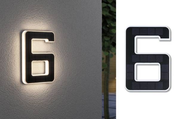 Paulmann 79847 4000870798478 solární osvětlení čísla domu   Energetická třída (EEK2021): A (A - G) 0.20 W teplá bílá černá