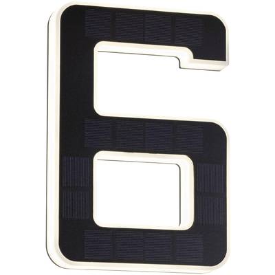Velká stylizovaná černá číslice '6' na bílém pozadí, která dodává moderní a minimalistický vzhled.