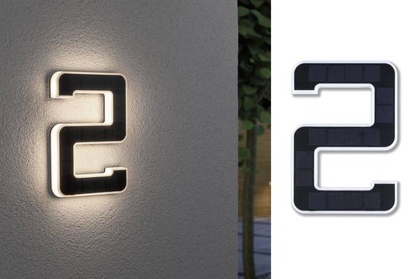 Paulmann 79843 4000870798430 solární osvětlení čísla domu   Energetická třída (EEK2021): A (A - G) 0.20 W teplá bílá černá