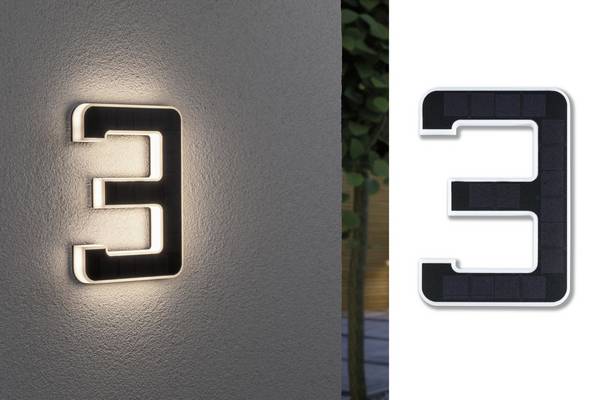 Paulmann 79844 4000870798447 solární osvětlení čísla domu   Energetická třída (EEK2021): A (A - G) 0.20 W teplá bílá černá