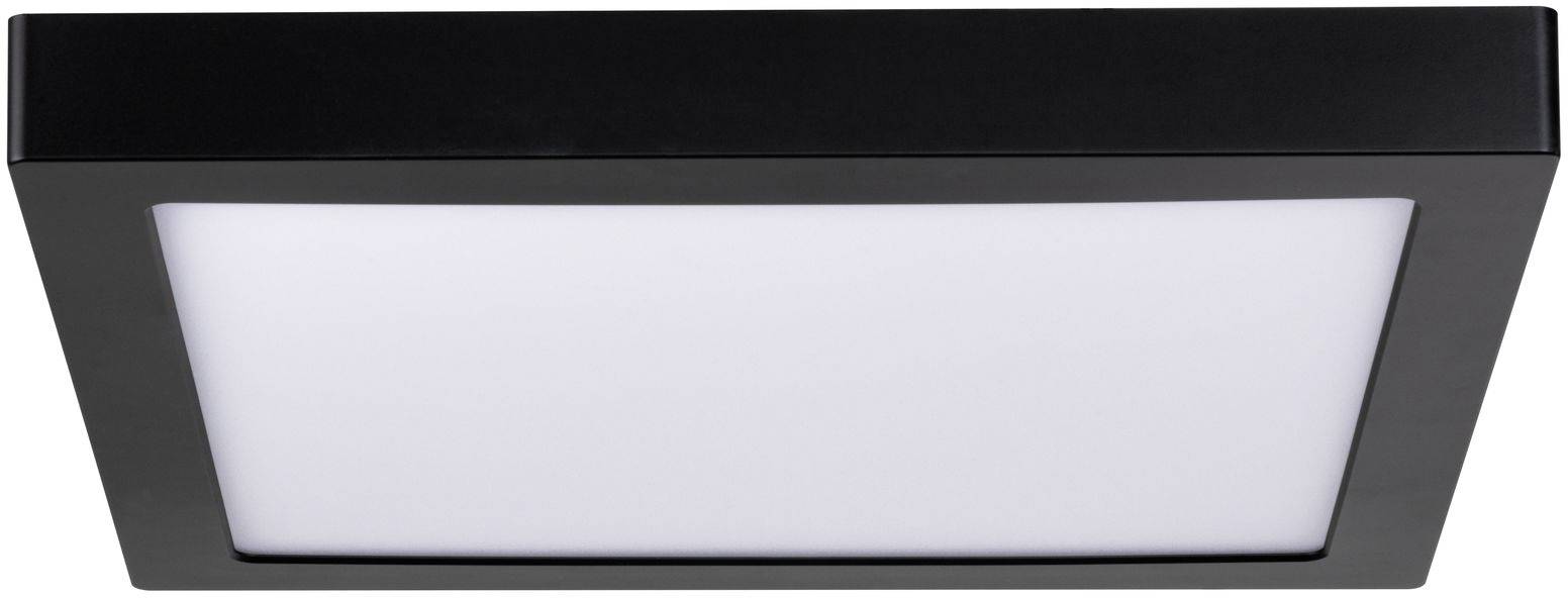 Černé obdélníkové stropní LED svítidlo s bílou osvětlovací plochou, navržené minimalisticky a moderně.