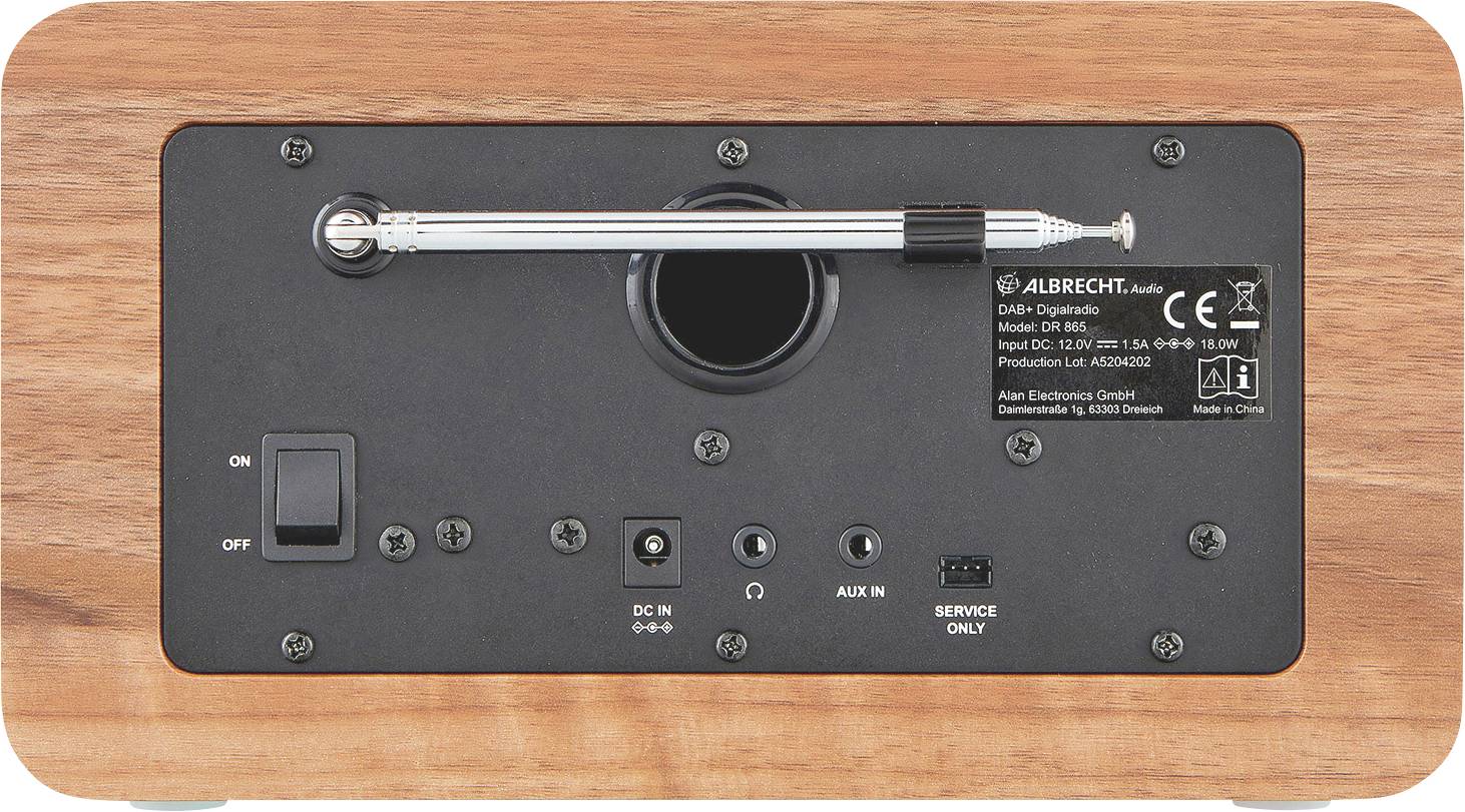 Albrecht DR 865 27865 stolní rádio, DAB+, FM, AUX, bezbariérové, vč. dálkového ovládání, zámek klávesnice, funkce alarmu-1