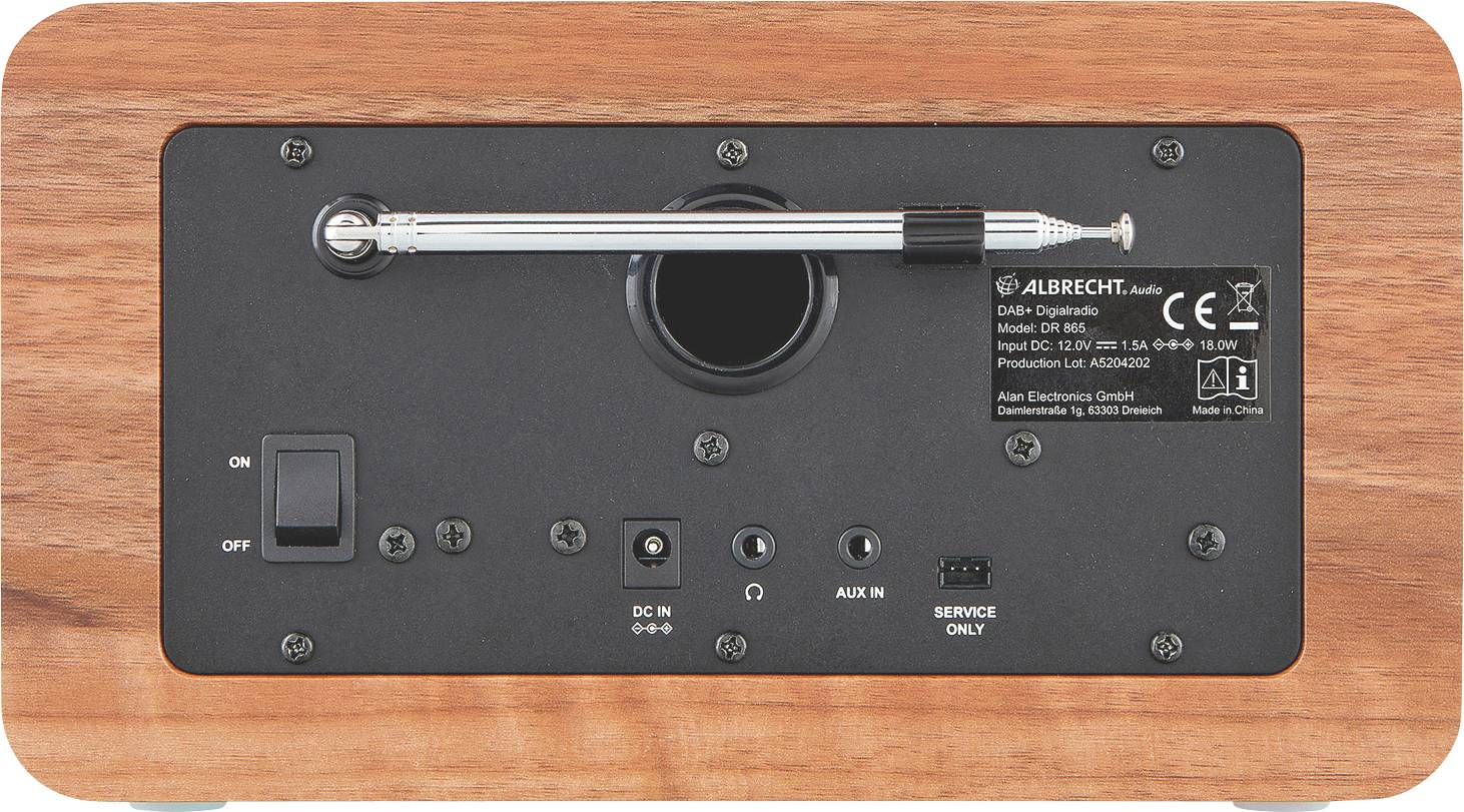 Albrecht DR 865 27865 stolní rádio, DAB+, FM, AUX, bezbariérové, vč. dálkového ovládání, zámek klávesnice, funkce alarmu-7