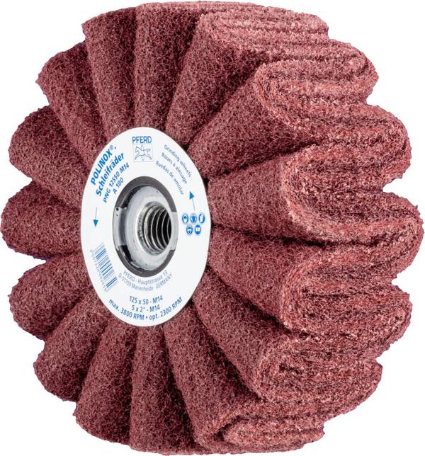 PFERD TOOLS 44642502 Brusná plsť POLINOX PNG Ø 125 x 50 mm závit M14 a 180 pro jemné broušení a dokončování 125 mm  2 ks