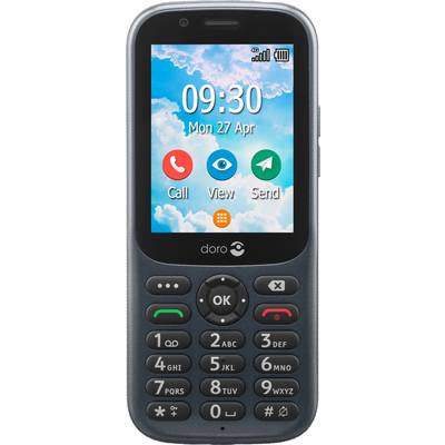 doro 730X outdoorový mobilní telefon IP54, tlačítko SOS grafit