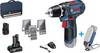 Bosch Professional GSR 12V-15 + GLI DeciLED aku vrtací šroubovák, 12 V, 2 Ah, 4 Ah Li-Ion vč. aku lampy, vč. 2x aku, vč. příslušenství, taška