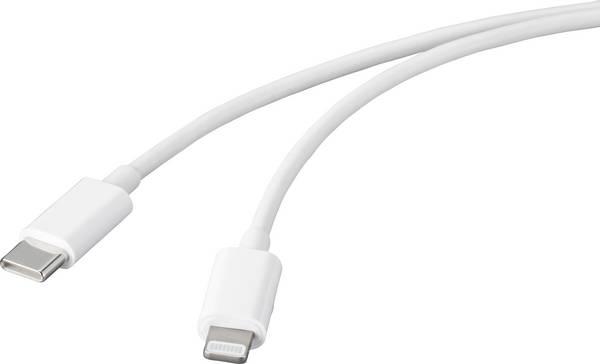 Basetech USB kabel USB 2.0 USB-C ® zástrčka, Apple Lightning konektor 2.00 m bílá BT-2347612