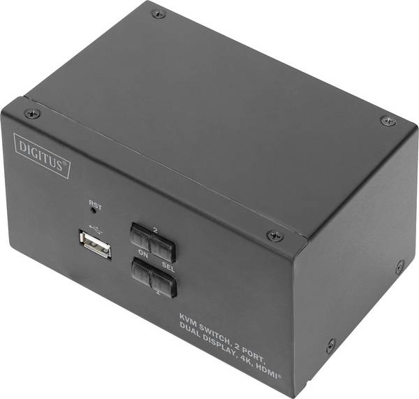 Digitus DS-12860 2 + 1 port přepínač KVM HDMI dálkové ovládání, klávesnice 3840 x 2160 Pixel