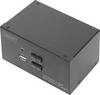 Digitus DS-12860 2 + 1 port přepínač KVM HDMI dálkové ovládání, klávesnice 3840 x 2160 Pixel