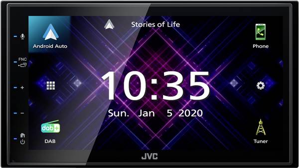JVC KWM565DBT multimediální přehrávač do auta (2 DIN)  konektor pro couvací kameru, DAB+ tuner, Bluetooth® handsfree zařízení