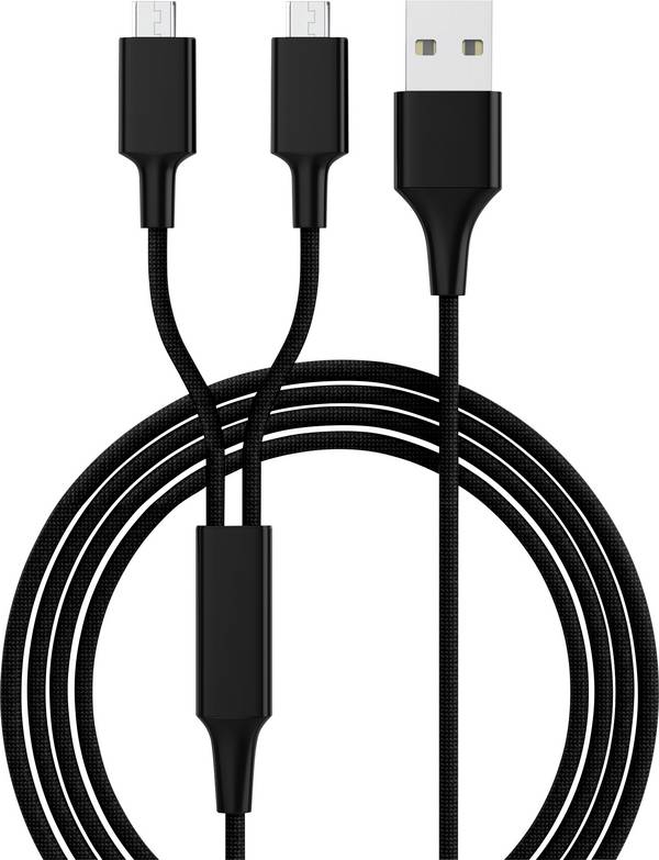 Smrter Nabíjecí kabel USB USB 2.0 USB-A zástrčka, USB Micro-B zástrčka 1.20 m černá Textilní plášť SMRTER_HYDRA_DUO_M_BK