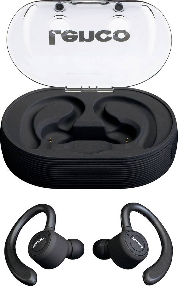 Lenco EPB-460BK sportovní Headset do uší (In Ear) Bluetooth®  černá  headset, za uši, odolné vůči potu