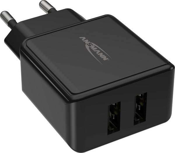 Ansmann HomeCharger HC212 USB nabíječka, 2x USB A, 12 W, černá