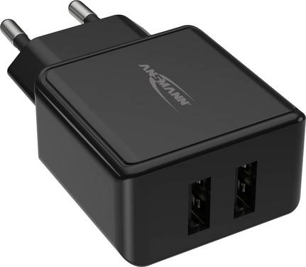 Ansmann HomeCharger HC212 USB nabíječka, 2x USB A, 12 W, černá