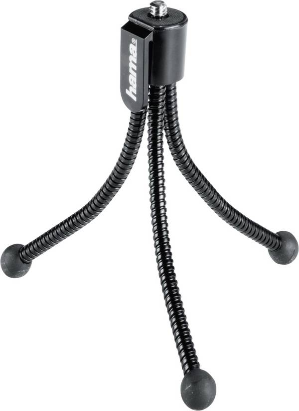 Hama  mini stativ 1/4palcové min./max.výška=7 - 10 cm černá pro chytré telefony a akční kamery