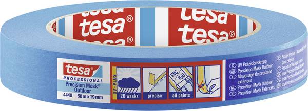 tesa PRECISION OUTDOOR 04440-00000-00 krepová lepicí páska tesa® Professional modrá (d x š) 50 m x 19 mm 1 ks